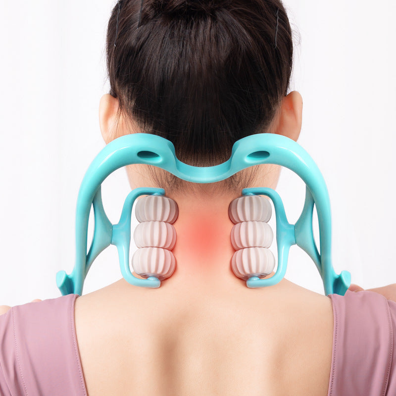 Multifunctional Manual Six-wheel Neck Massager Massage Relieve Roller Massage Tool - lotbak