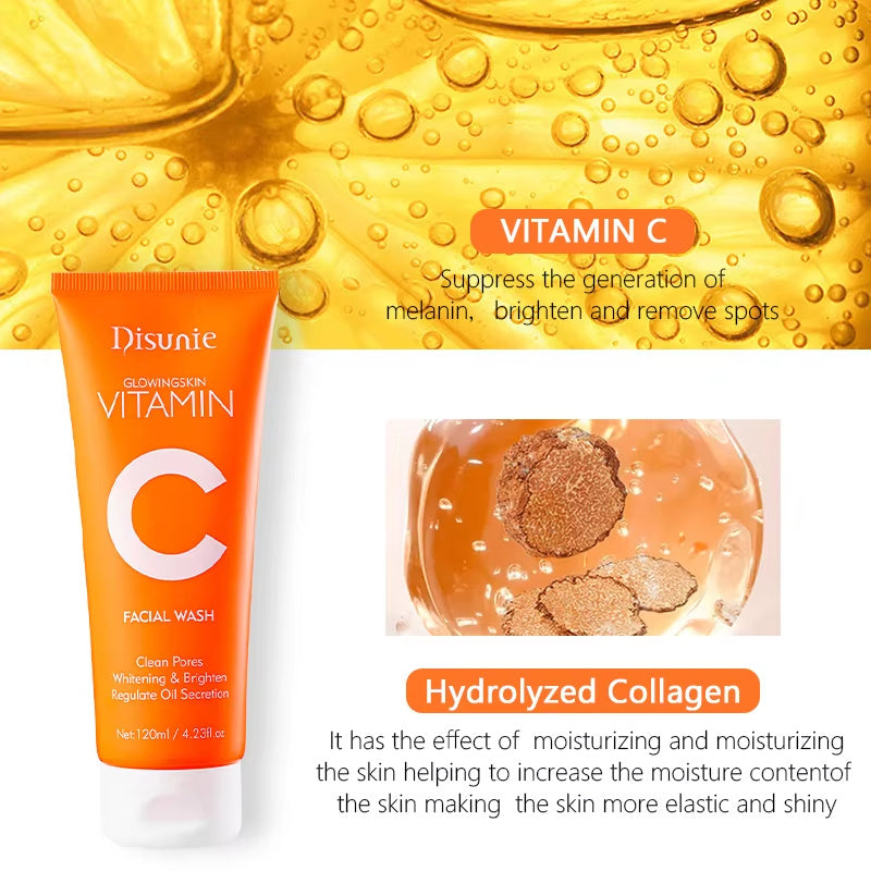 Vitamin C Amino Acid Facial Cleanser Face Glow And Cleans Whitening Brightening Oil Control Face Wash For Men Women - lotbak
