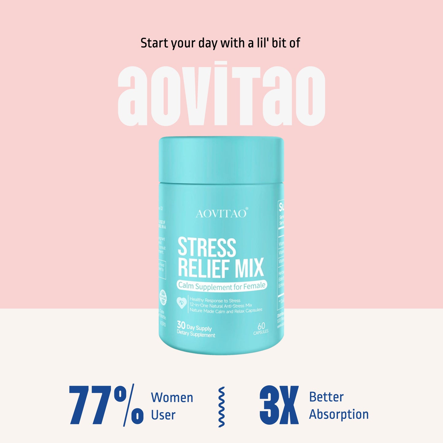Ashwagandha For Women Supplement With L-Theanine Magnesium, Stress Relief, Focus And Relaxation Support Anxiery Pill - lotbak