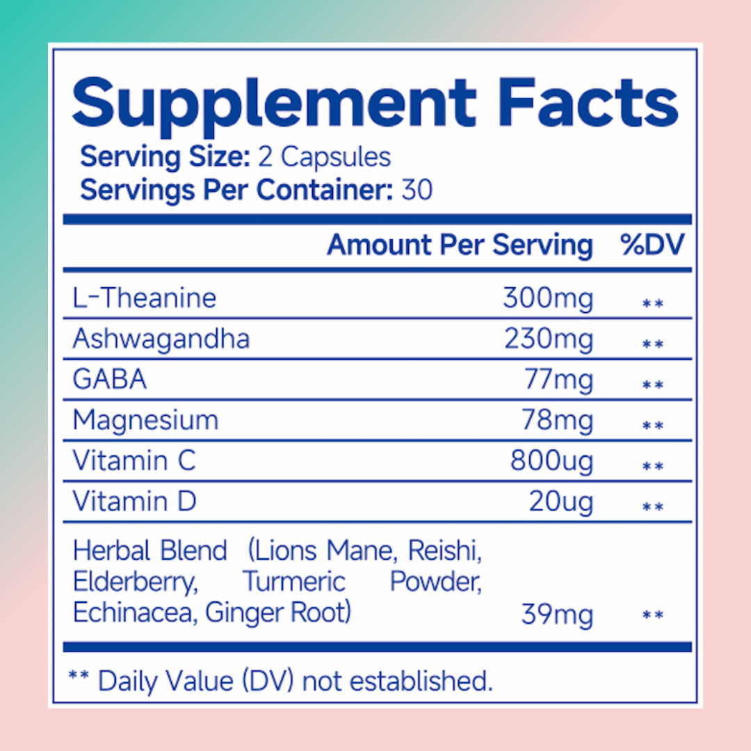 Ashwagandha For Women Supplement With L-Theanine Magnesium, Stress Relief, Focus And Relaxation Support Anxiery Pill - lotbak